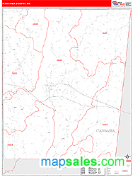 Itawamba County, MS Zip Code Wall Map