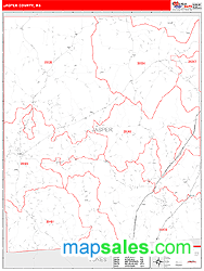 Jasper County, MS Zip Code Wall Map