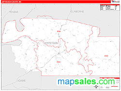 Jefferson County, MS Zip Code Wall Map