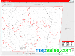 Kemper County, MS Zip Code Wall Map