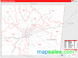 Lauderdale County, MS Zip Code Wall Map