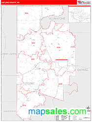 Leflore County, MS Zip Code Wall Map