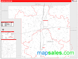 Lincoln County, MS Zip Code Wall Map