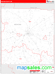 Neshoba County, MS Zip Code Wall Map