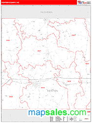 Newton County, MS Zip Code Wall Map