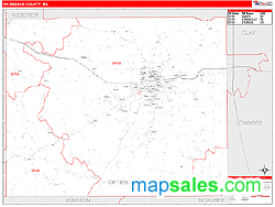 Oktibbeha County, MS Zip Code Wall Map