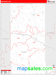 Perry County, MS Zip Code Wall Map