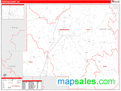 Prentiss County, MS Zip Code Wall Map