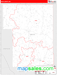 Smith County, MS Zip Code Wall Map