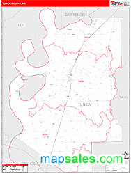 Tunica County, MS Zip Code Wall Map