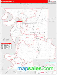 Washington County, MS Zip Code Wall Map