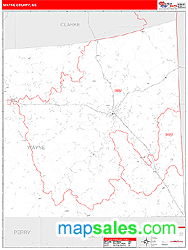 Wayne County, MS Zip Code Wall Map