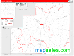 Winston County, MS Zip Code Wall Map