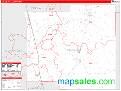 Yalobusha County, MS Wall Map