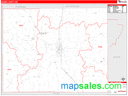 Adair County, MO Wall Map