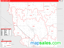 Andrew County, MO Zip Code Wall Map