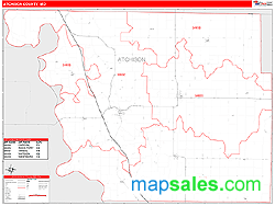 Atchison County, MO Zip Code Wall Map