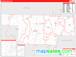 Audrain County, MO Wall Map