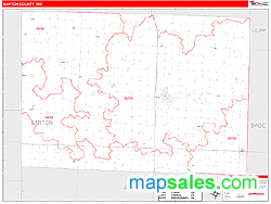 Barton County, MO Zip Code Wall Map