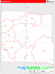 Bates County, MO Zip Code Wall Map