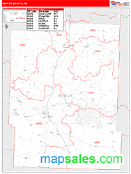 Benton County, MO Zip Code Wall Map