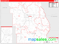 Butler County, MO Wall Map