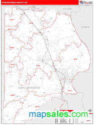 Cape Girardeau County, MO Zip Code Wall Map
