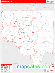 Chariton County, MO Zip Code Wall Map