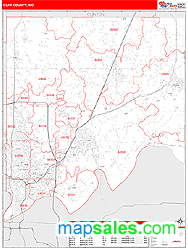 Clay County, MO Zip Code Wall Map