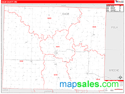 Dade County, MO Zip Code Wall Map