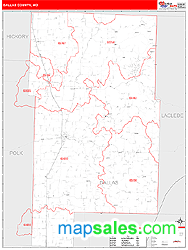 Dallas County, MO Zip Code Wall Map