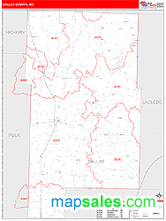 Dallas County, MO Wall Map