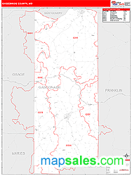 Gasconade County, MO Zip Code Wall Map