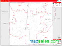 Grundy County, MO Zip Code Wall Map