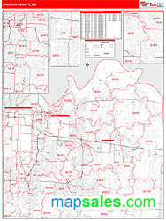 Jackson County, MO Zip Code Wall Map