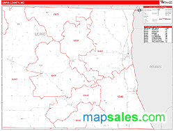 Lewis County, MO Zip Code Wall Map