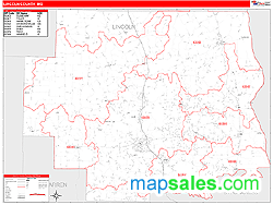 Lincoln County, MO Zip Code Wall Map