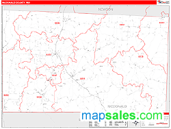 McDonald County, MO Zip Code Wall Map