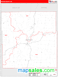 Mercer County, MO Wall Map