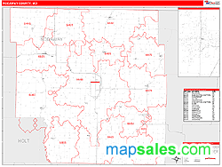 Nodaway County, MO Zip Code Wall Map