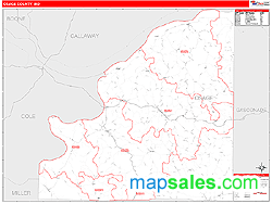 Osage County, MO Zip Code Wall Map