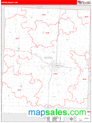 Pettis County, MO Zip Code Wall Map