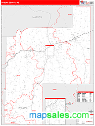 Phelps County, MO Zip Code Wall Map