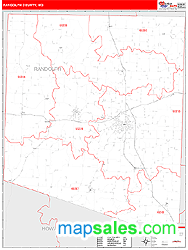 Randolph County, MO Zip Code Wall Map