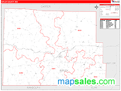 Ripley County, MO Zip Code Wall Map