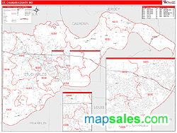 St. Charles County, MO Zip Code Wall Map