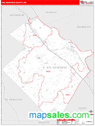 Ste. Genevieve County, MO Zip Code Wall Map