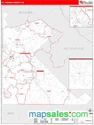 St. Francois County, MO Zip Code Wall Map