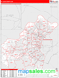 St. Louis County, MO Wall Map