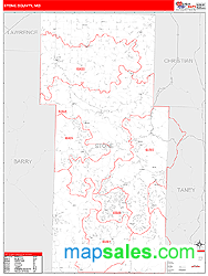 Stone County, MO Zip Code Wall Map